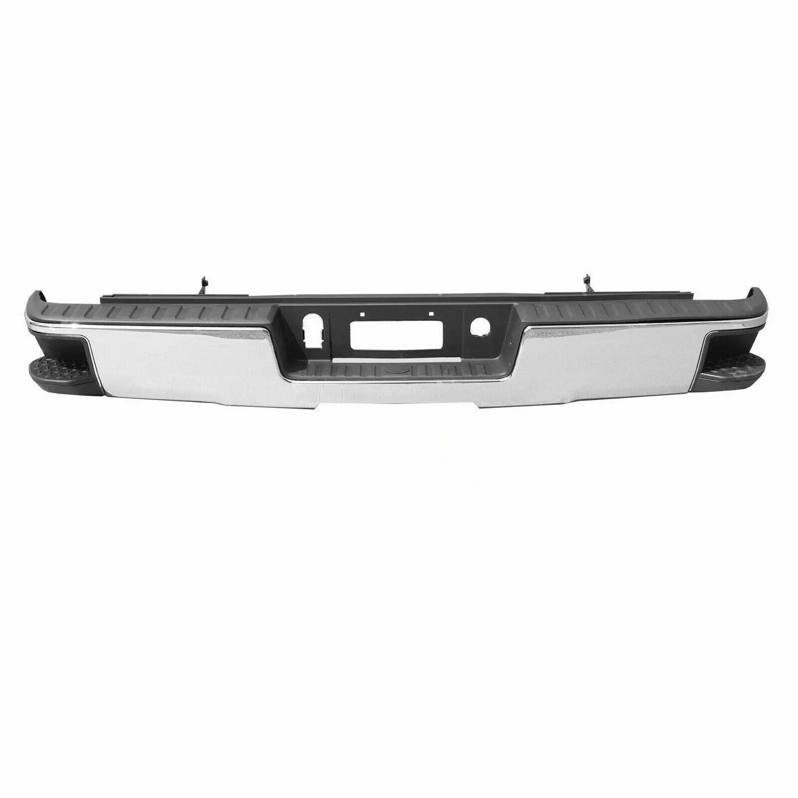 Chrome Rear Step Bumper w/o Sensor Holes For 14-18 Chevy Silverado/Sierra 1500