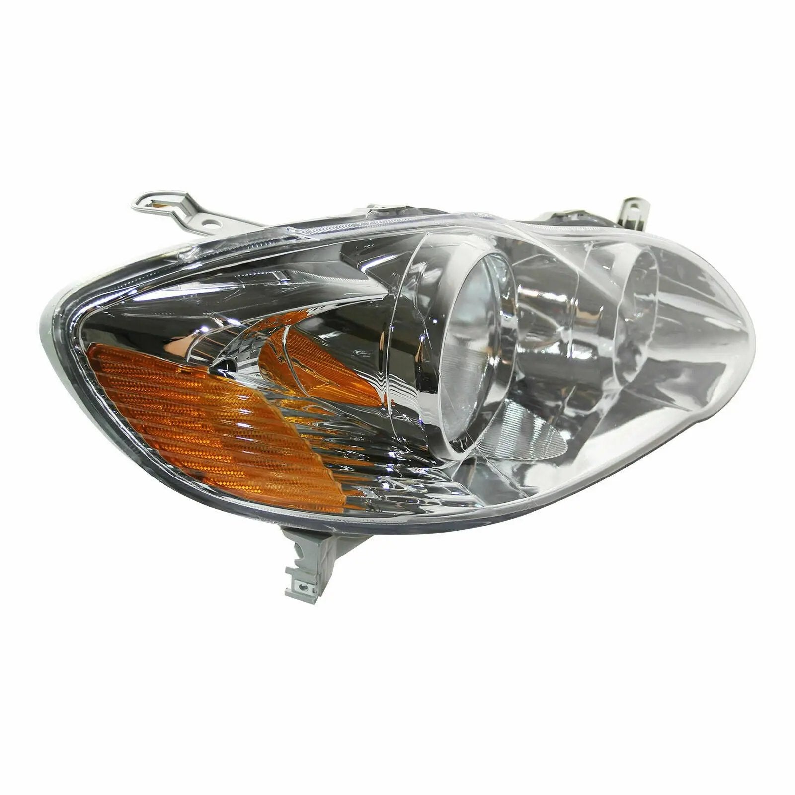 Headlights Assembly Headlamps Chrome Housing for 2003-2008 Toyota Corolla