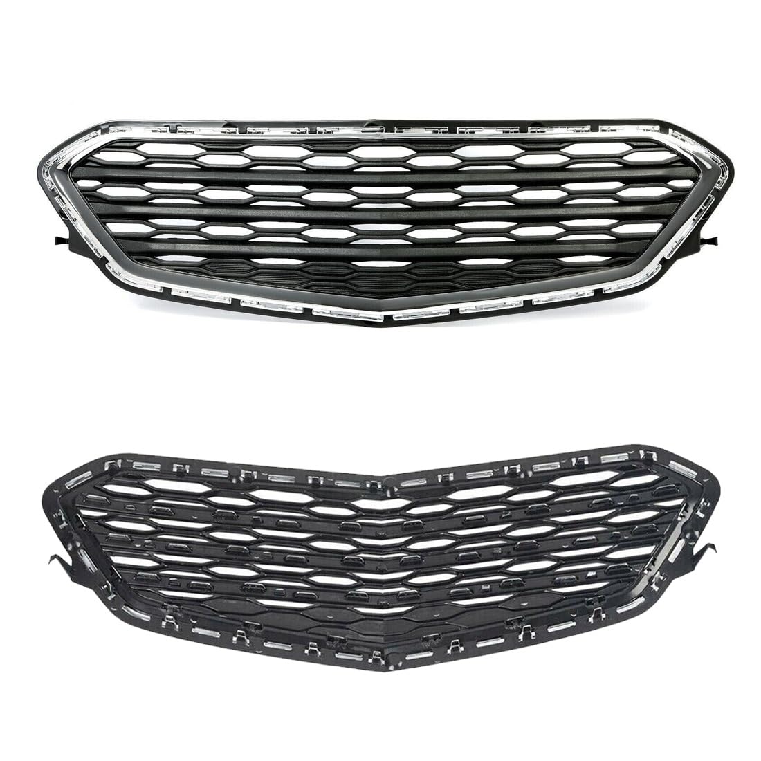 Chrome Front Upper Grille+Lower Grille for 2016-2017 Chevrolet Equinox