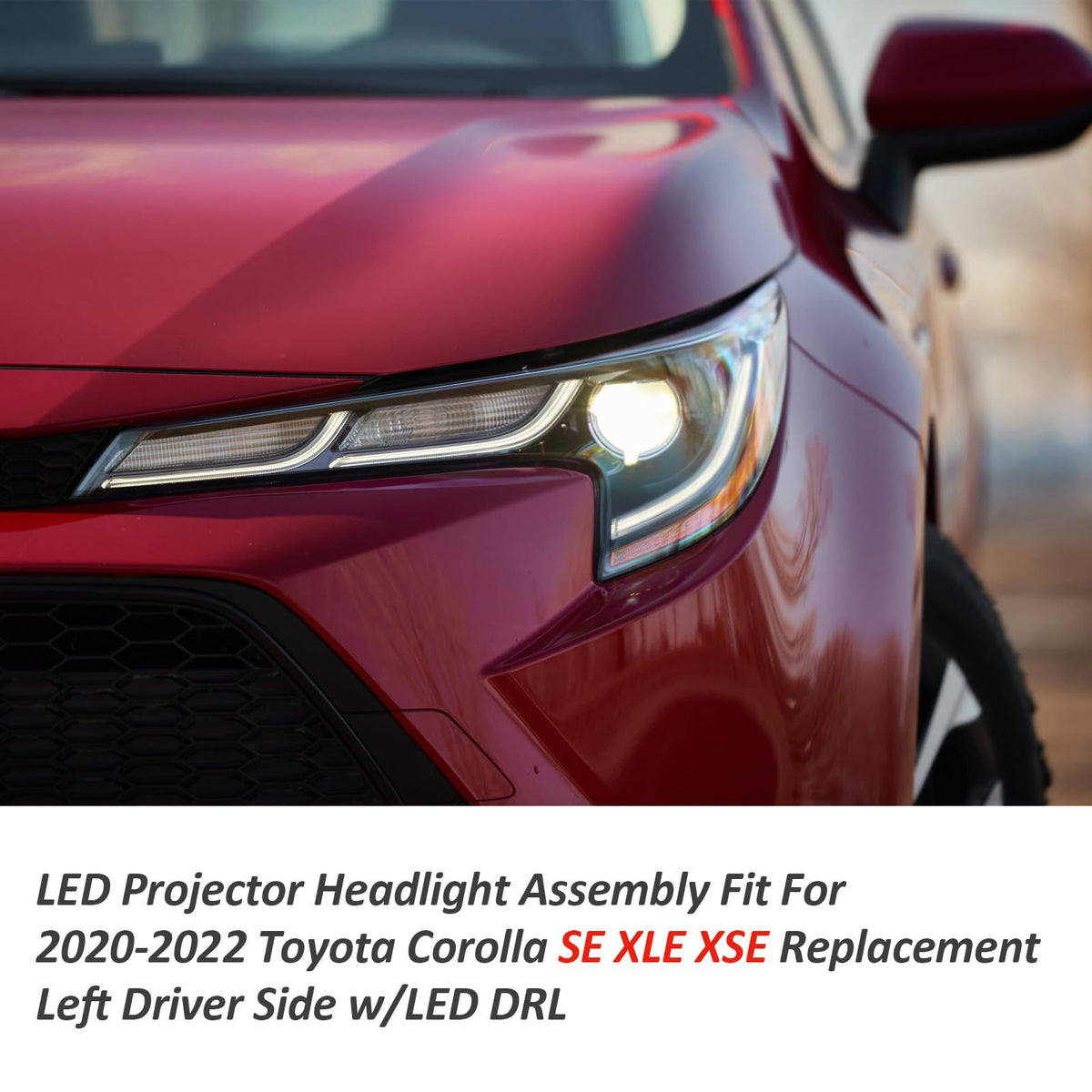 LED Headlights Assembly Headlamps for 2020 2021 Toyota Corolla SE XLE XSE
