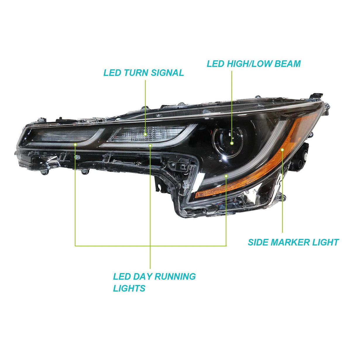 LED Headlights Assembly Headlamps for 2020 2021 Toyota Corolla SE XLE XSE