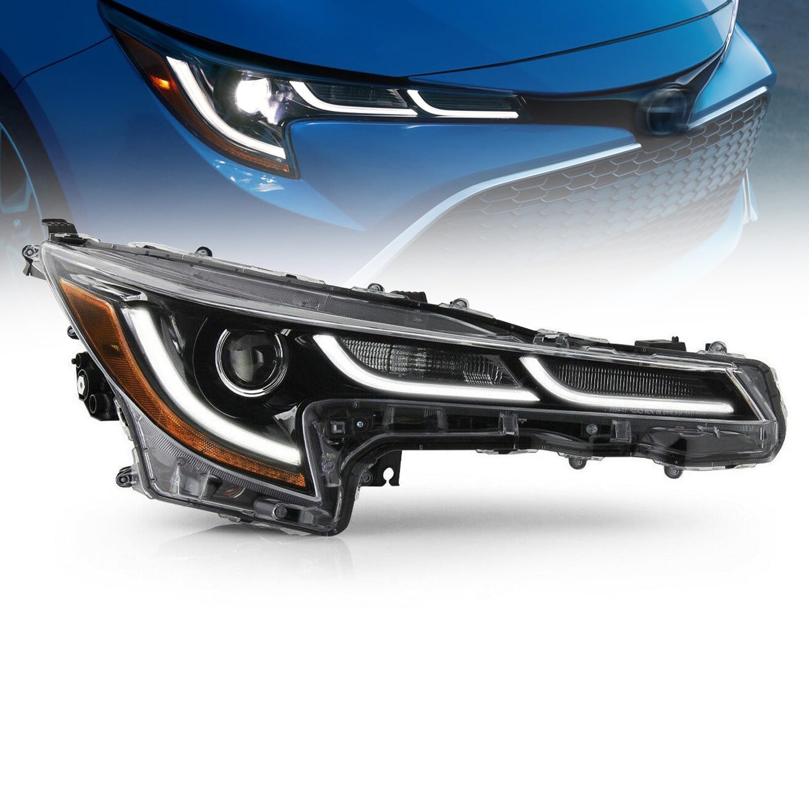 LED Headlights Assembly Headlamps for 2020 2021 Toyota Corolla SE XLE XSE
