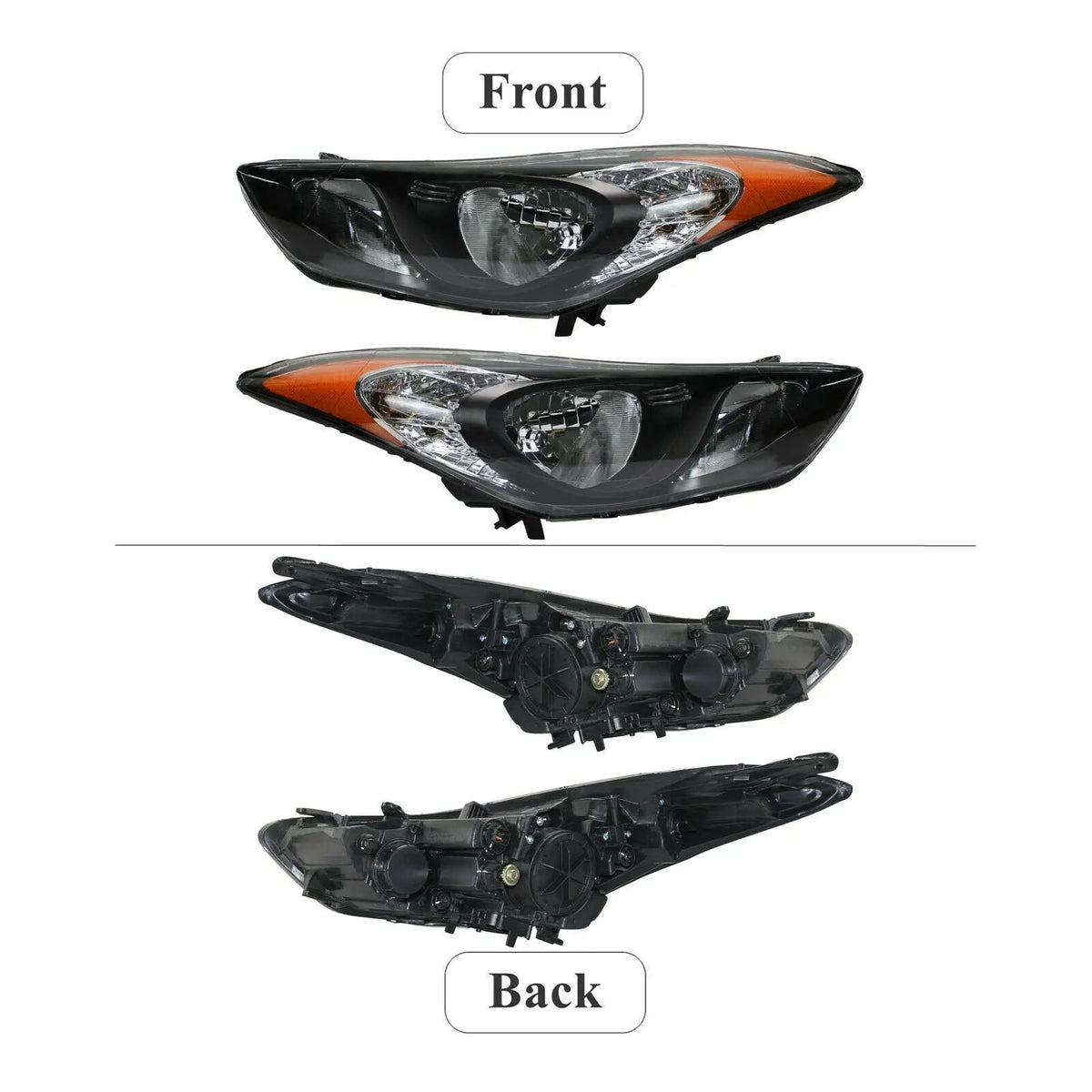 Halogen Headlights Assembly Headlamps for 2011-2013 Hyundai Elantra