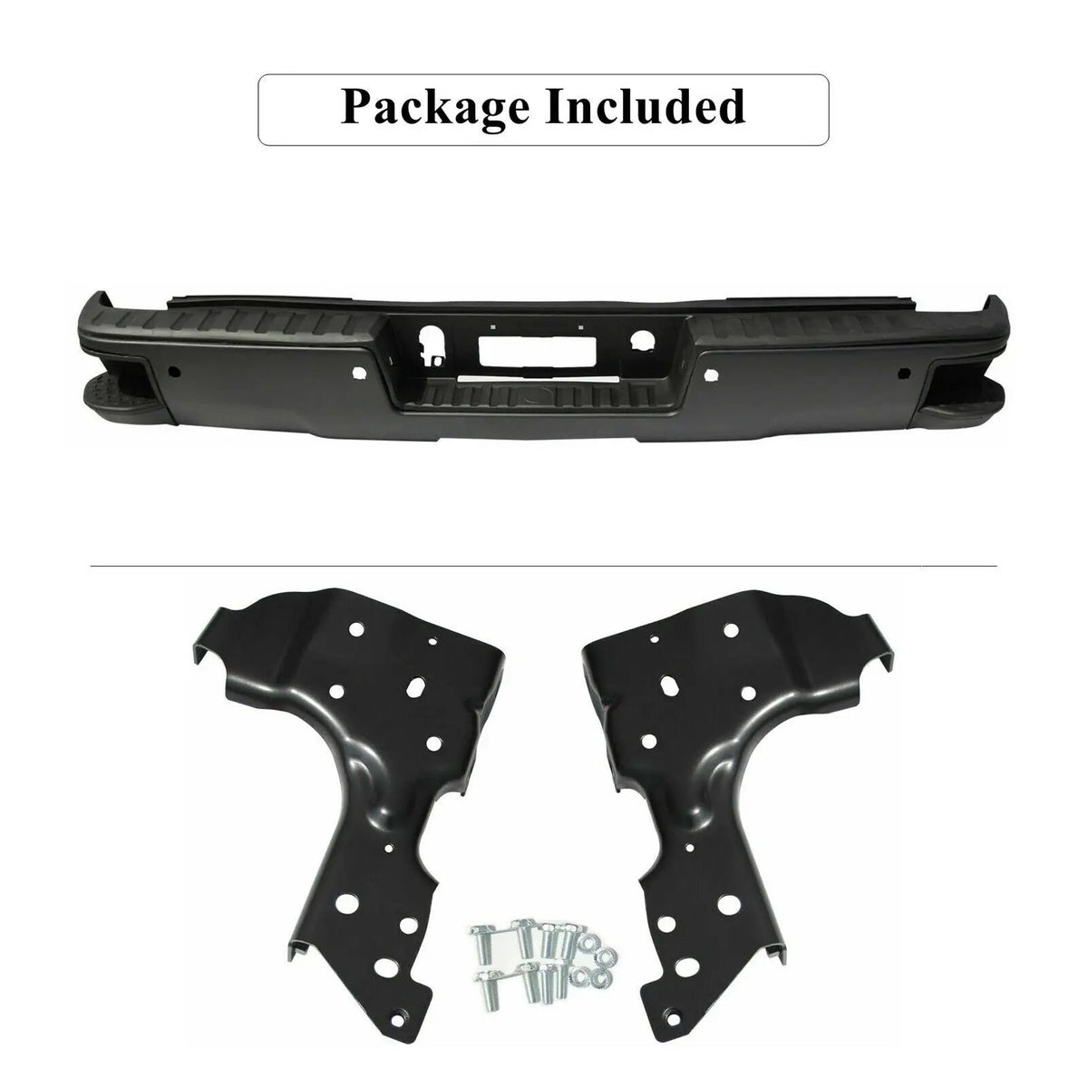 Rear Step Bumper w/ Sensor Holes for 14-18 Chevy Silverado Sierra 1500