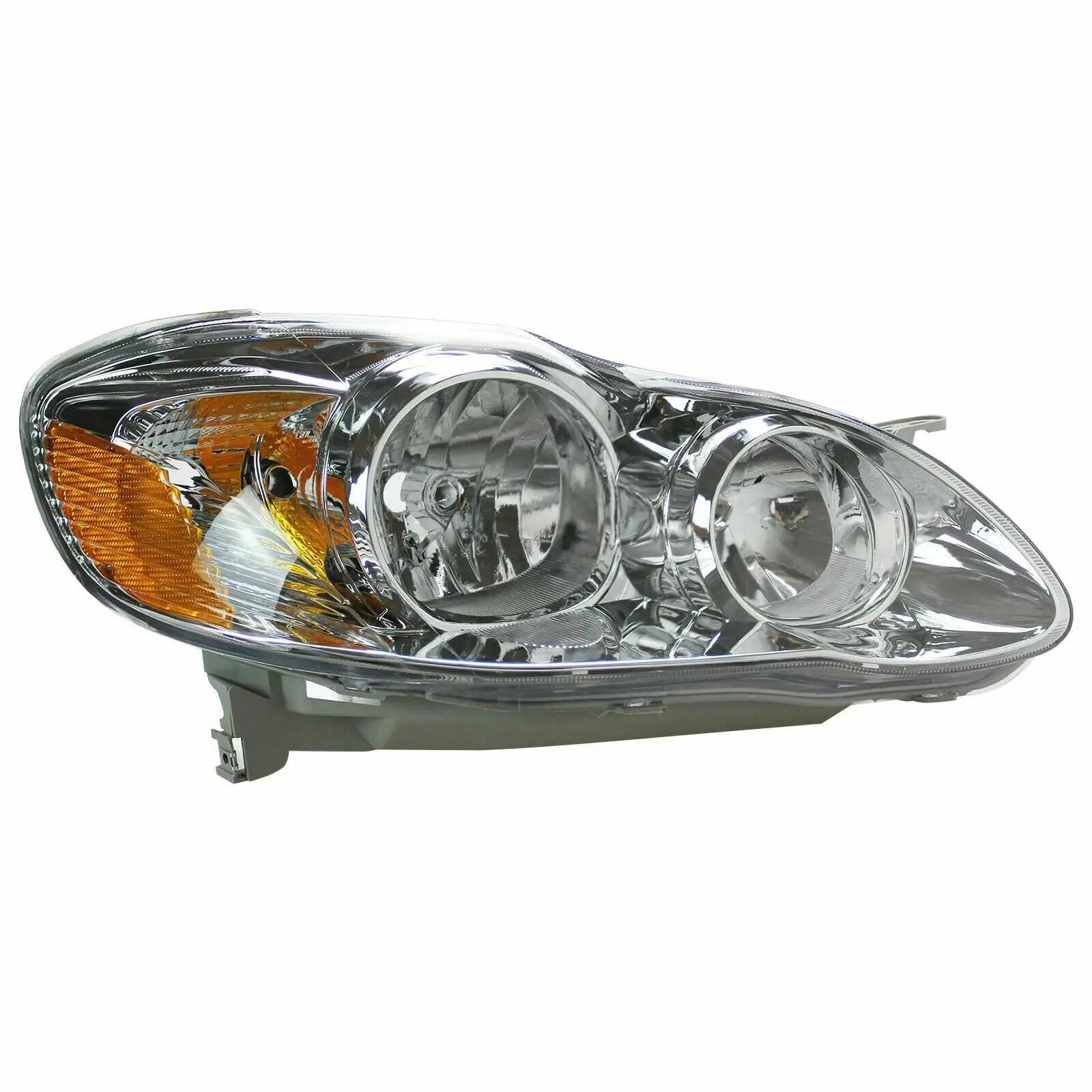 Headlights Assembly Headlamps Chrome Housing for 2003-2008 Toyota Corolla