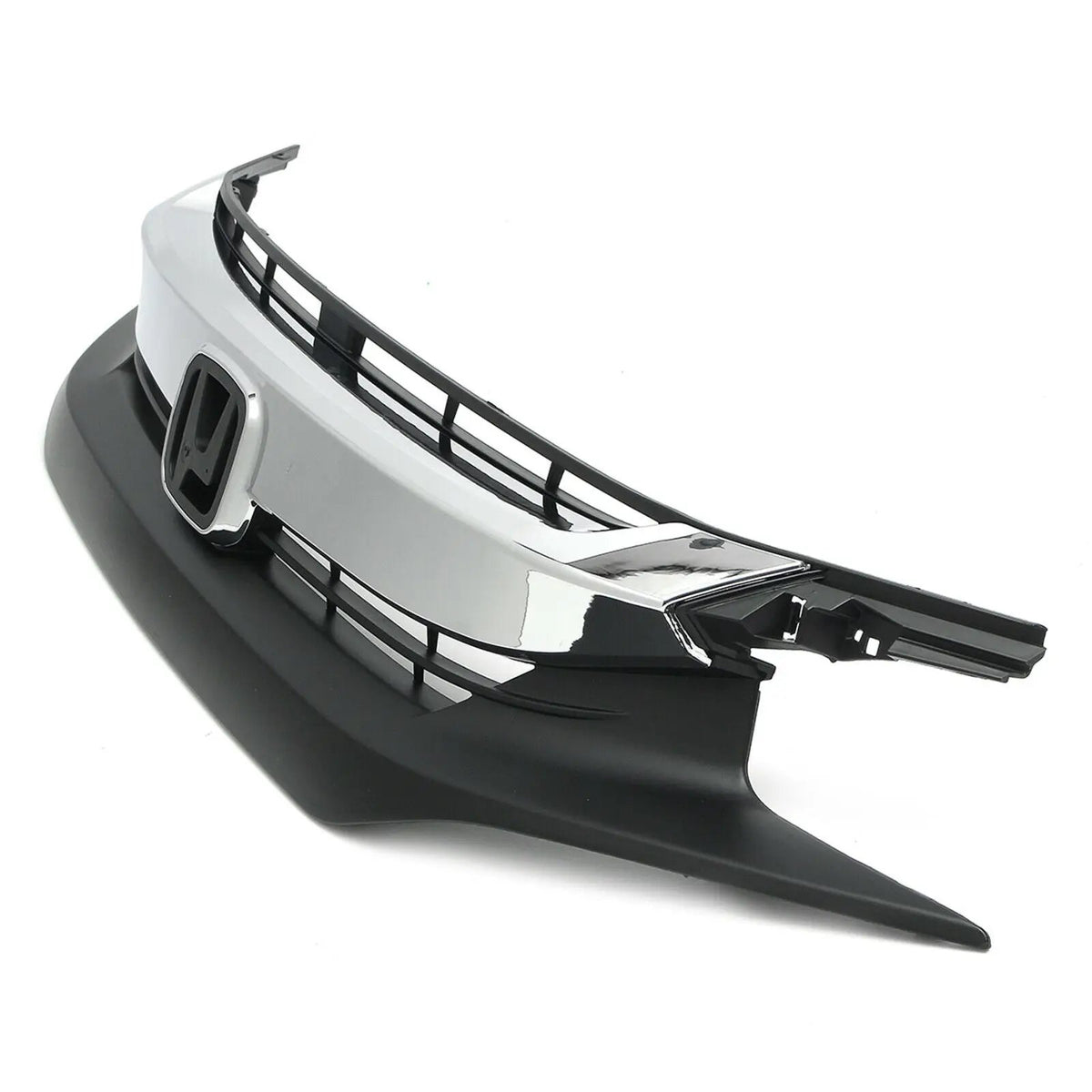Chrome Front Bumper Upper Grille Grill for 16-18 Honda Civic 10TH GEN