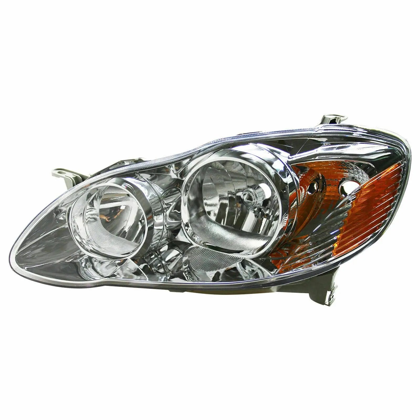 Headlights Assembly Headlamps Chrome Housing for 2003-2008 Toyota Corolla