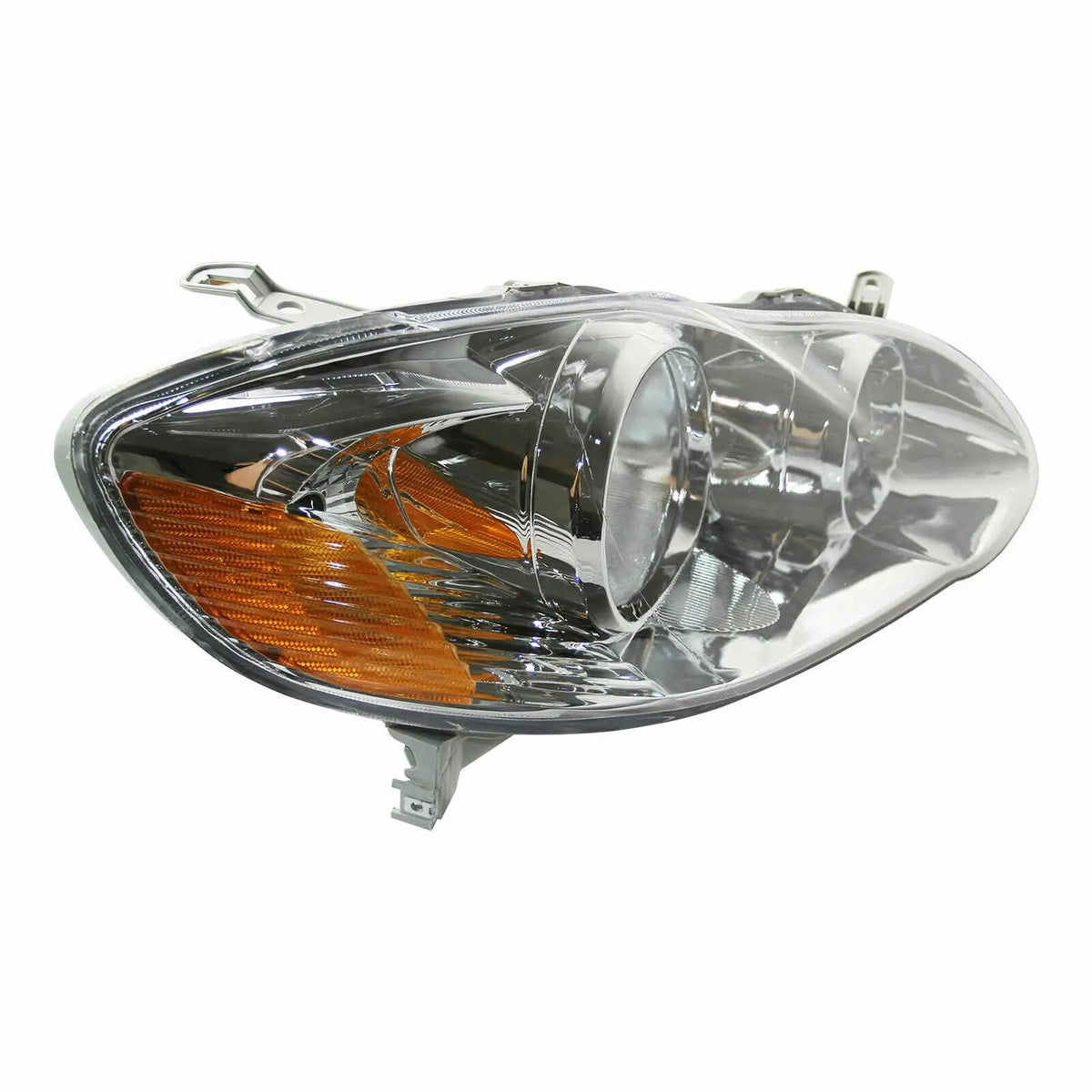 Headlights Assembly Headlamps Chrome Housing for 2003-2008 Toyota Corolla