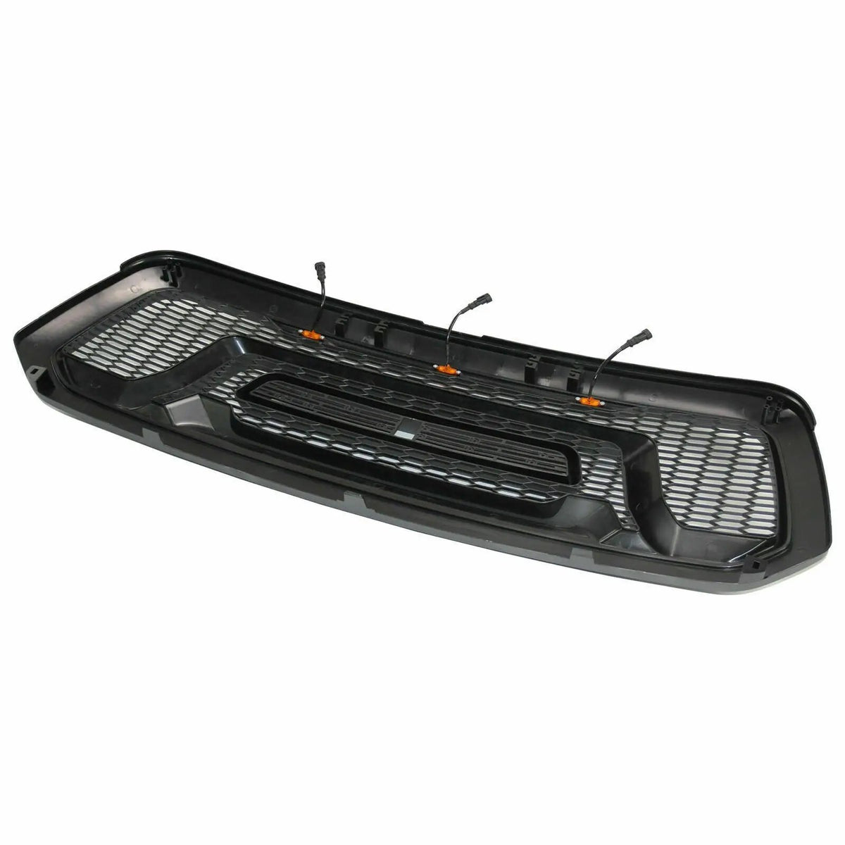 Matte Gray Front Grille Rebel Style w/LED Lights for  2013-2018 Dodge Ram 1500(With "RAM" Letter)