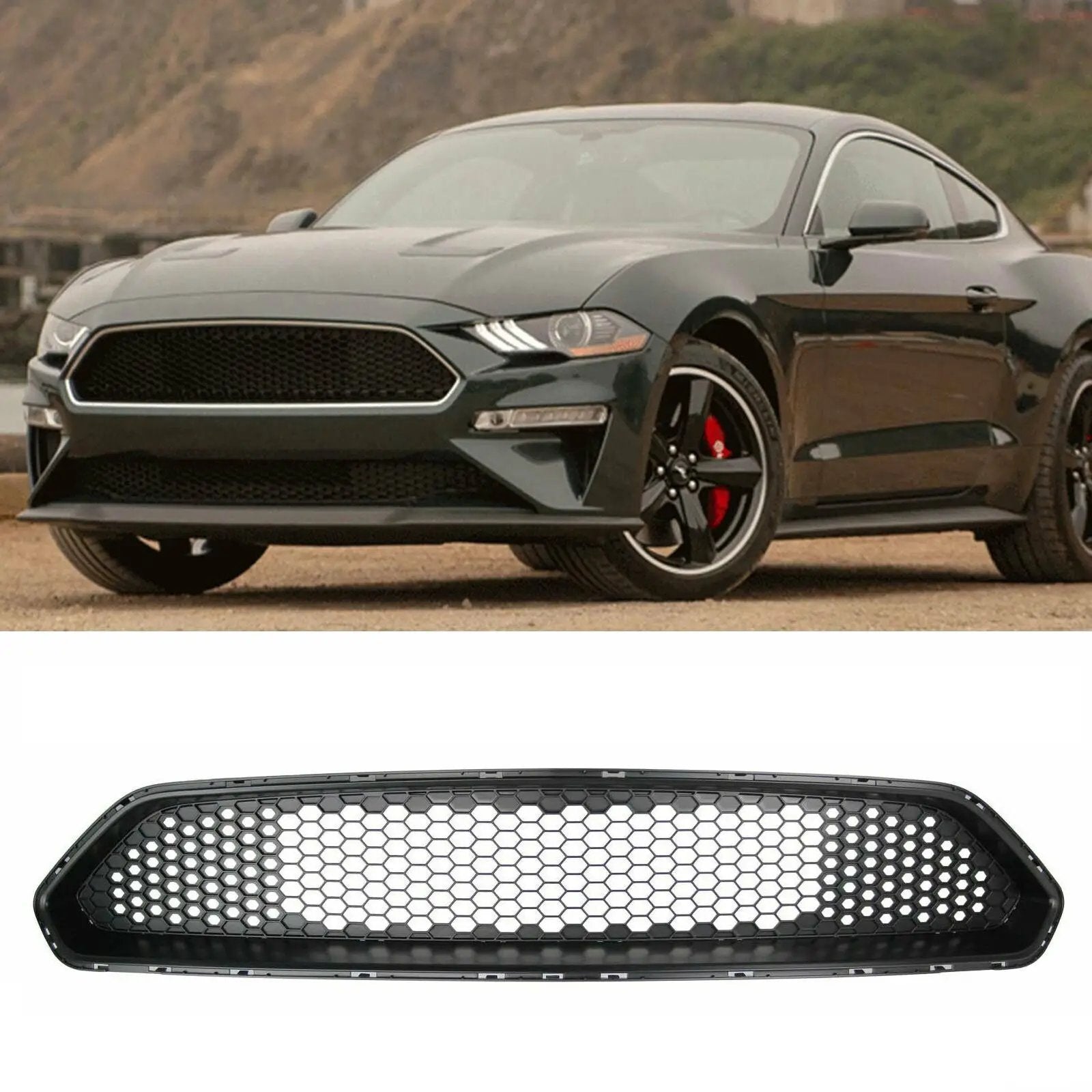 2018 2019 2020 Ford Mustang GT Ecoboost Front Grille Grill Matte Black